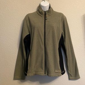 REI Women’s Full Zip Green/Grey and Black Polartec Fleece Jacket M